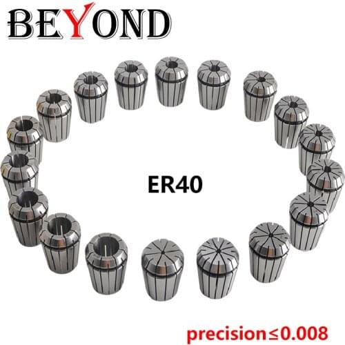 BEYOND ER40 1-32mm Spring Collet Engraving Machine Chuck 0.008 Barrel Taiwan High Precision Tube Clamp for Milling Cutter Holder