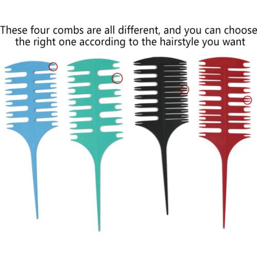 Factory plastic pointed tail fish bone comb two-sided multifunctional hair cutting comb highlight weaving comb peine de mechas