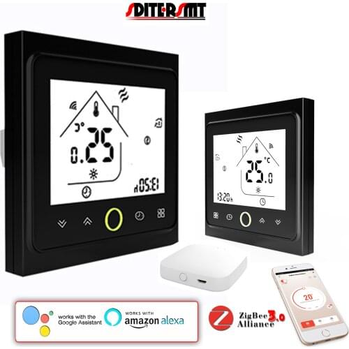 24V/220V/110V TUYA Programmable WIFI Heating Thermostat Zigbee for Low Power-Consunming Module By Bridge Smart Life APP