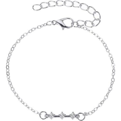 Simple Geometric Square Mini Zircon Bracelet Female Women Charm Gold Silver Color Chains Bracelets Jewelry Pulseras Gift