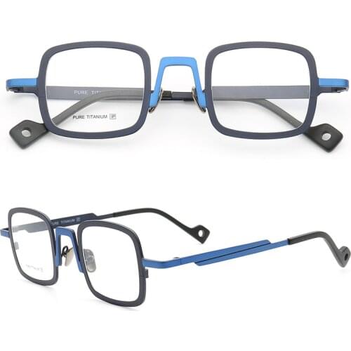Women Pure Titanium eyeglass frame men square eyeglasses frames fashion lightweight full rim metal glasses frame Rx eyewear