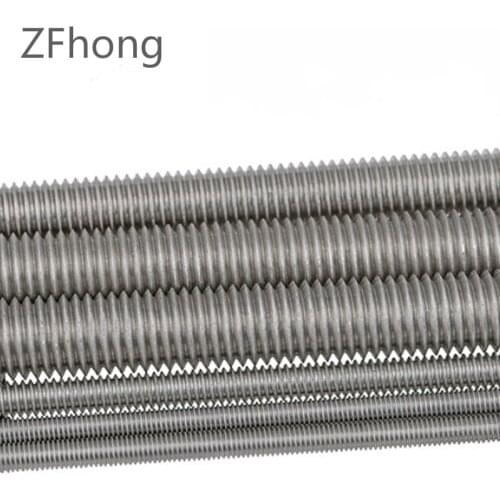 Threaded rod free shipping M2/2.5/3/4/5/6/8/10/12x250mm 304 Stainless Steel Fully threaded rod Fasteners Silver Tone
