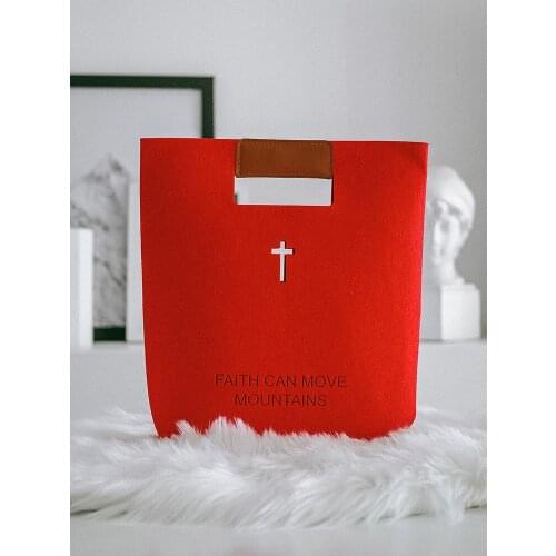 Felt Bag Portable New Simple Fashion Casual Shopping Bag Practical Wear-Resistant Church Gospel Gift Worship Bag