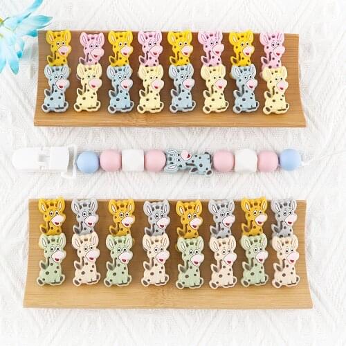 Sunrony 10pcs Cute Animal Giraffe Silicone Beads Free BPA Baby Teething Beads DIY Toy For Pacifier Clip Children Teether