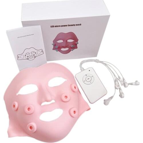 LED Photon Therapy Facial Soft Gel Mask with Controller Acupoint Vibration Therapy LED Face Mask Skin Care Tool Reduce Wrinkle