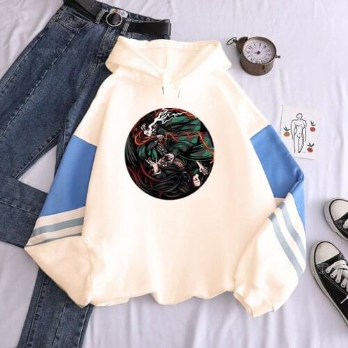 Kamado Tanjirou Demon Slayer Anime Hoodies Men Women Japanese Manga Kawaii Graphics Winter Keep Warm Patchwork Casual Sweatshirt