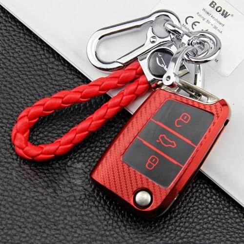 Carbon fiber Style Car Key Case Cover For Volkswagen VW Golf7 mk7 Seat Ibiza Leon FR 2 Altea Aztec For Skoda Octavia Accessories