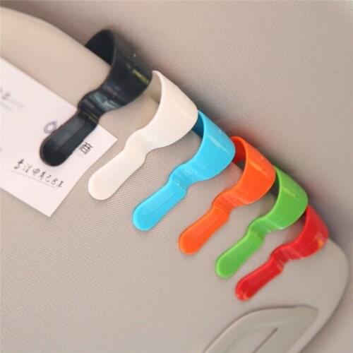 2Pcs Universal Auto Car Vehicle Parking Visor Sunglasses Glasses Card Pen Holder Ticket Permit Holder Clip Fastener Sticker