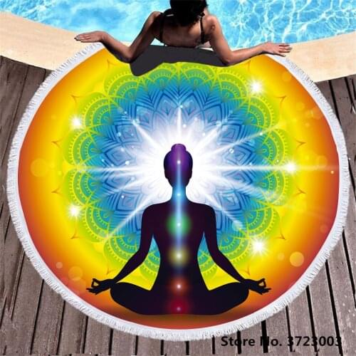 Bohemian Dragonfly Print Round Beach Towel Tassel Custom Bath Towel Microfibre Compressed Bathroom Towels Bath Summer Bath Stuff