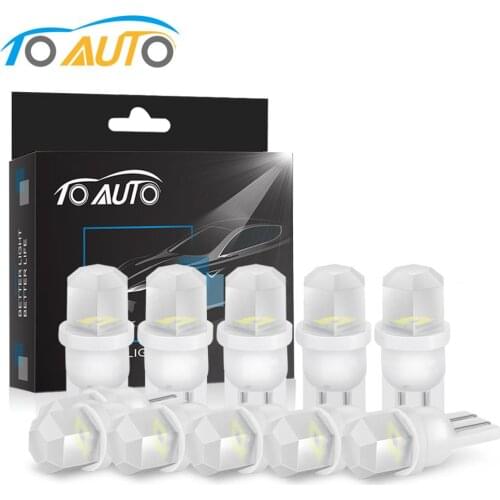 10Pcs T10 W5W 194 168 3014 Chips Wedge Replacement Reverse Led Ceramic Car Side Marker Light License Plate Lamp DC 12V 6000K