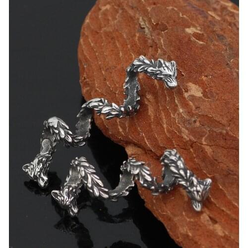 2pcs Norse Viking Wolf Beard Beads ,Hair Beads pagan jewelry - Stainless steel