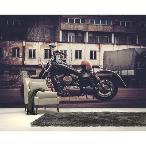 Papel de parede motorcycles on the road retro 3d wallpaper,living room boys' bedroom wall papers home decor cafe bar mural