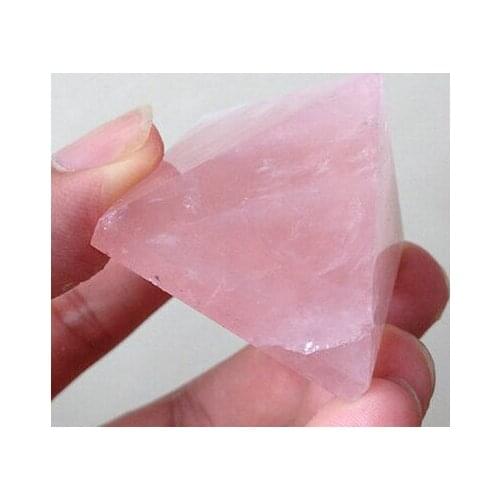 40mm NATURE ROSE QUARTZ CRYSTAL PYRAMID POINT HEALING