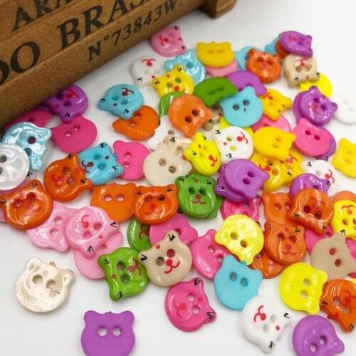50/100pcs mix Lovely Bear Plastic Buttons Scrapbooking Sewing Craft Appliques PT125