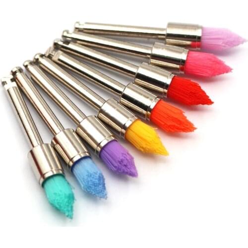 50pcs Dental Nylon Polishing Brushes Pointed Head Oral Care Tool Prophy Prophylaxis Brush For Contra-Angle Handpiece