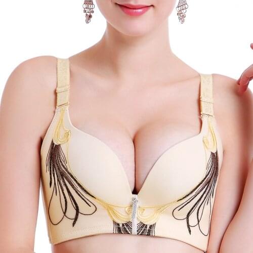 Big Size Seamless Bra Glossy support chest Push Up Bra Sexy Lingerie Wire Free embroidery Intimate women bra one piece sexy bra