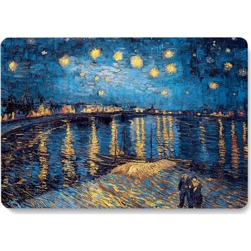 Van Gogh Starry Night Over the Rhone Pattern Laptop Case For MacBook Retina Air 11 12 13.3 New Pro 15.4 16 inch Cover shell