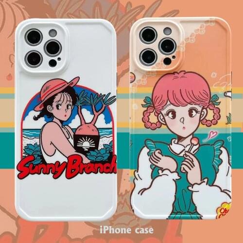 Japanese Anime Girls Lolipop Case for iPhone 12 Pro Max Back Phone Cover for 12 Mini 11 Pro Max X XS XR 8 7 Plus SE 2020 Capa