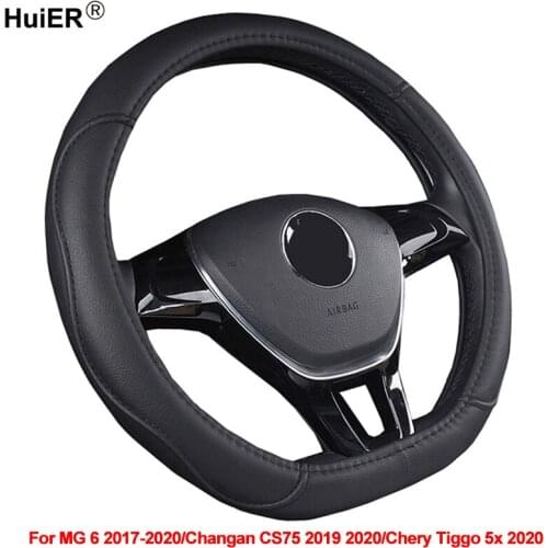 D Type Car Steering Wheel Cover Wrap Volant For MG 6 2017 2018 2019 2020 For Chery Tiggo 5x 2020 For Changan CS75 2019 2020