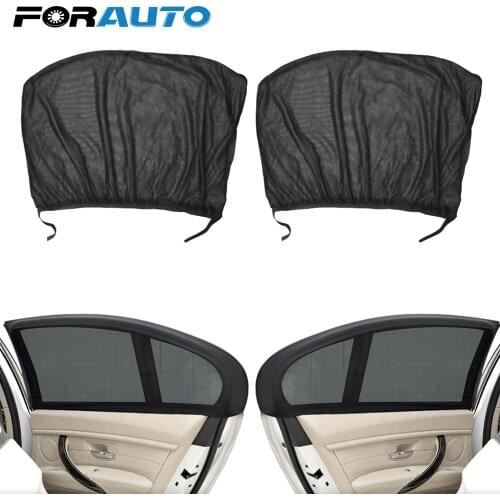 FORAUTO 2Pcs Car Window Cover Auto Side Rear Window Sun Shade Mesh Cover Sunshade Curtain UV Protection Shield Auto Accessories