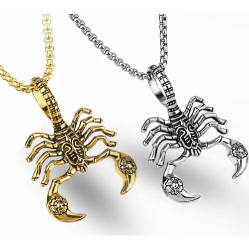 HNSP Punk Scorpion King Pendant Necklace For Men Male
