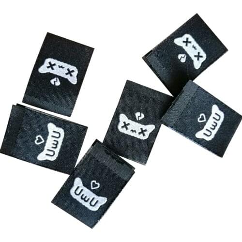 Customized Centerfold Garment Label For Clothing Care Woven Tag For Hats Custom Hand Made Labels Sewing Fabric Tags 250Pcs/Lot