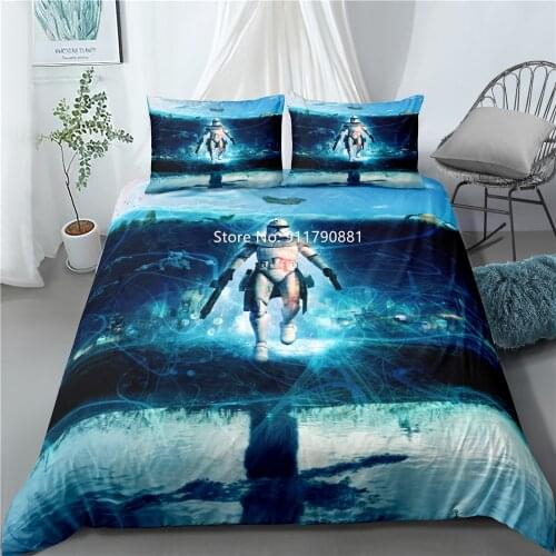 Disney Adventure Movie Star Wars Lightsaber Pattern Bedding Set Stylish Duvet Quilt Pillowcase Boy Bedroom Decor Home Textile