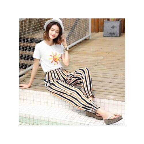 Adult womens anti mosquito pants cotton silk lantern pants new summer fashion casual pants Yoga Pants womens adult Capris