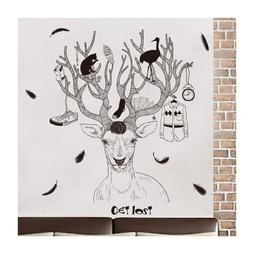 Living Diy Creative Elk 120*120cm Room Decoration Wall Sticker Modern Sofa Background Picture Abstract Poster