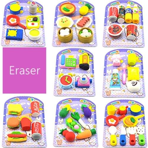 Cartoon Simulation Modeling Eraser Students Childrens Day Kindergarten Graduation Gift Animal Fruit Kawaii Erasers For Kids