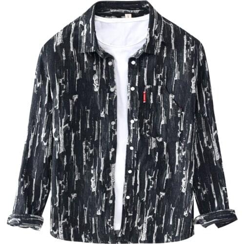 2020 Spring and autumn long-sleeved denim cotton shirt men fashion brand shirts men comfortable trend shirt mens camisa overhemd