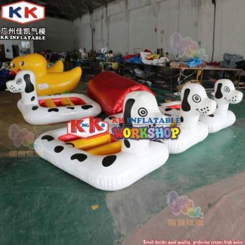 Fleck Dog Inflatable Cartoon Boat, Swimming Pool Use floating water dog