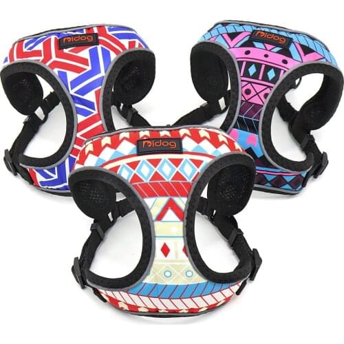 Nylon Dog Harness Printed Cat Puppy Harness Small Dogs Harnesses Vest Reflective for Chihuahua Yorkshire French Bulldog Walking