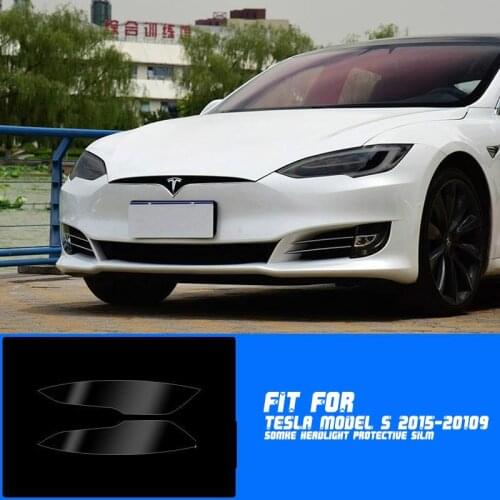 New Car LH+RH Smoke TPU Headlights Protective Precut Film Sticker Cover Trim Fit For Tesla Model S 2015-2019