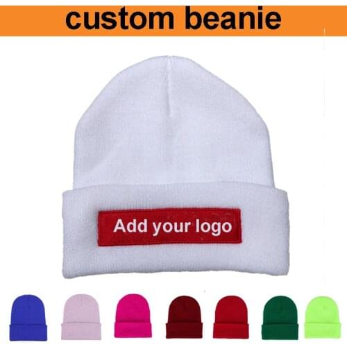Wholesale custom product custom skull beanies custom logo hat embroidery logo make your design hat embroidery for kids and adult