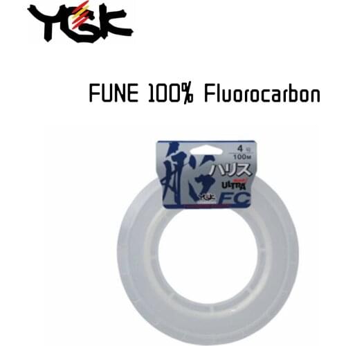 Original YGK Ultra Fune FC 100% Fluorocarbon Leader Line 100m Size 6-10 Boat Fishing Line Japan