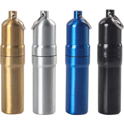 Portable Mini Cigarette Case Aluminum alloy With Keychain Storage Box waterproof Pill Case 5 cigarettes Smoking box HY-659