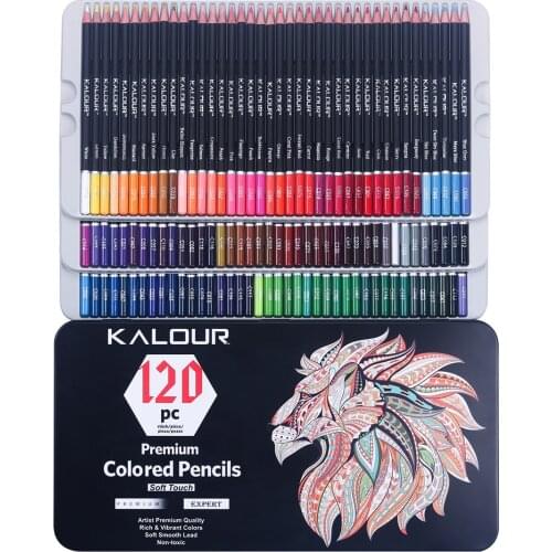 Art supplies 72/120/180 color pencil professional set, soft pen core, used for drawing, fine art painting, tin box packaging