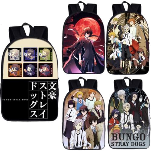 Anime Bungou Stray Dogs Backpack Teenage Girl School Bags Dazai Osamu Chuya Nakahara Women Men Backpack Bungo Stray Dogs Bag