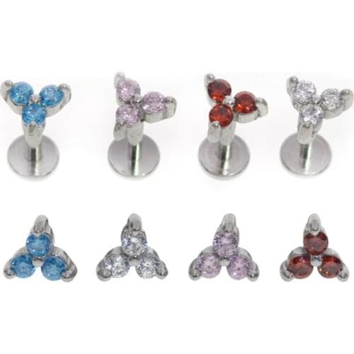 1Pc 16G 6/8mm Flower Zircon Tragus Piercing Labret Lip Ring Earrings Studs Nose Ring Helix Piercing Oreja Jewellery Sexy