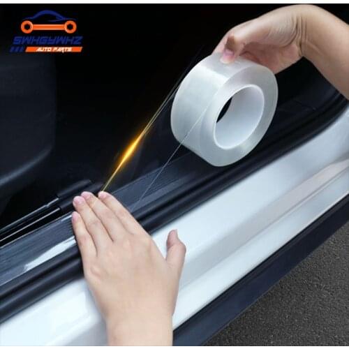 Car Styling Invisible Transparent PVC Car Door Scuff Plate Sticker Decal for Universal Anti Pedal Bumper Door Edge Anti Scratch