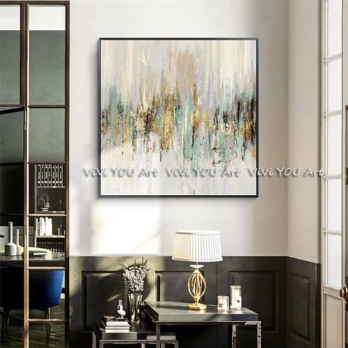 High Quality art Hand-painted Modern Gold Abstract Oil Painting on Canvas for Living Room Decor Abstract picture Wall Painting