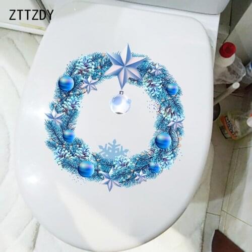 ZTTZDY 22.6×23.8CM Fantasy Blue Bell Ring Bedroom Wall Decoration Creative WC Toilet Sticker T6-0155