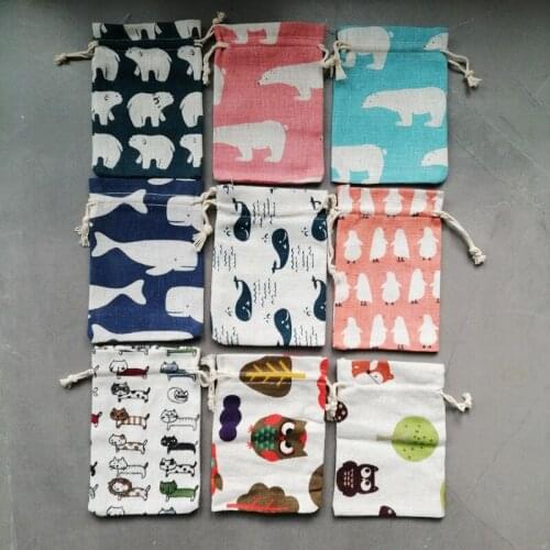 100pcs Cotton Cloth Bag Packaging Bags for Business Shipping Cloth Jute Bag Small Linen Pouch Hessian Burlap Drawstring Gift Bag