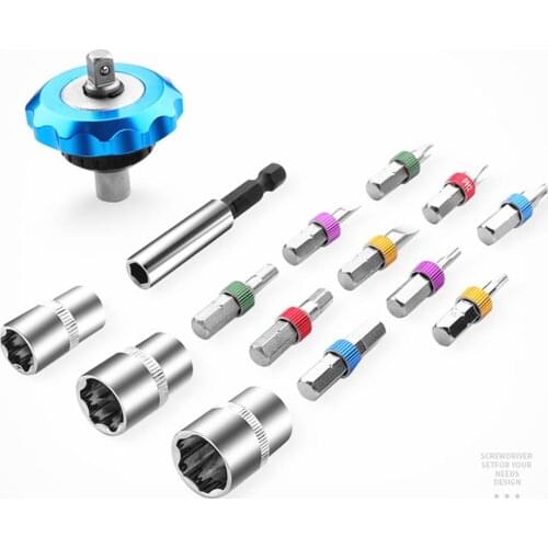 15Pcs/Set Magnetic Palm Screwdriver Bit Set Multifunction Steel Maintain Tools