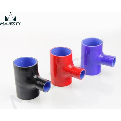 2.75" To 2.75" Silicone Hose 70mm To 70mm T Shape Tube Pipe for 35mm ID BOV 3 black/blue/red
