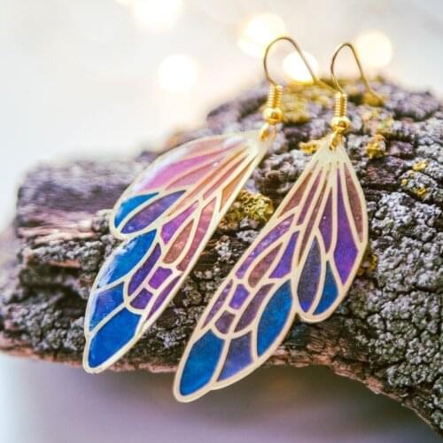 2020 new Vintage Dream gradient colorful wings wings butterfly wing drop earrings for ladies