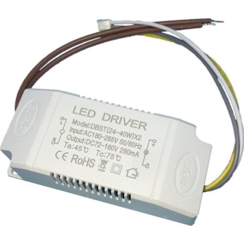 24-40Wx2 Double Color Segmentation Coloring Temperature Full Power External Double Driver Power Supply for Ceiling Lighting 5pcs