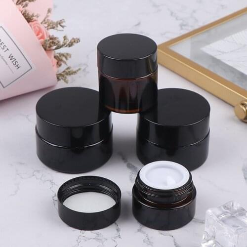 5g/10g/150g/20g Glass Amber Brown Cosmetic Face Cream Bottles Lip Balm Sample Container Jar Pot Makeup Store Vials Wholesale