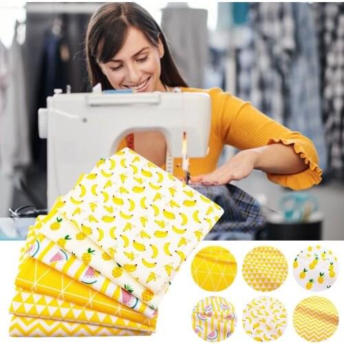 6PCS Cotton Fabric Cloths Fresh Soft Small Floral Cotton Sewing Fabric Making for Dress DIY Sewing Pack Quilting Patchwork Cloth